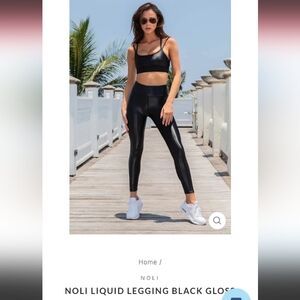 Noli Liquid Leggings Black Gloss Size Medium